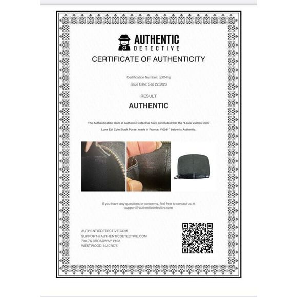 Louis Vuitton Black Epi Leather Demi Lune Zippy Coin Purse Authenticated W/ COA - Picture 11 of 11